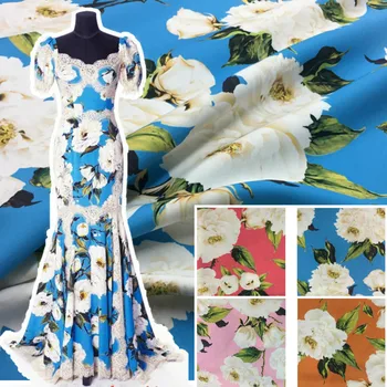 Брендовая модная ткань с принтом для женского платья ручной работы, ткани для шитья из полиэстера оптом, ткань по метру