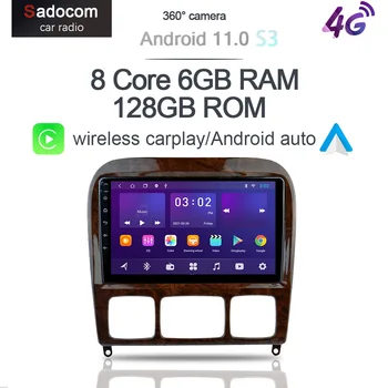 6G + 128G Carplay Android 10 Автомобильный DVD-Плеер GPS WIFI Bluetooth RDS Радио Для Benz S Class W220 S280 S320 S350 S400 S430 S500 S600
