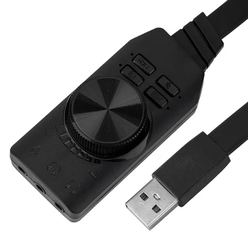 7,1-Канальный Аудиоинтерфейс 3,5 Мм Звуковая карта USB2.0 Микрофон Гарнитура Звуковая карта Компьютерной игры