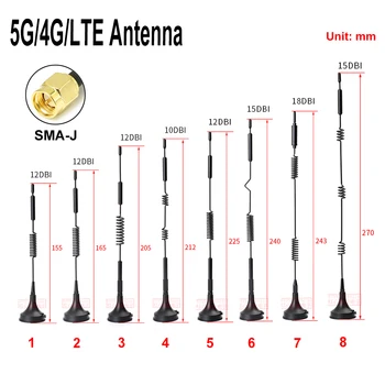 2шт 5G Антенна 4G 3G GSM Всемагнитная Антенна С Высоким коэффициентом усиления Полный диапазон 600-6000 МГц SMA Мужской Широкий Диапазон Для 5G Маршрутизатора Wifi Модуль Печатной платы