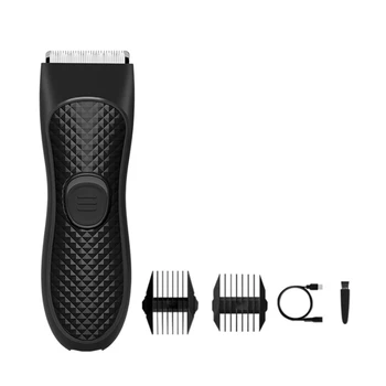 1 комплект мужской электрический Триммер для стрижки волос в паху, Удаление волос на лобке, Машинка для стрижки интимных зон тела, Черный Эпилятор, Перезаряжаемая бритва
