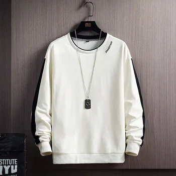 Модный мужской свитер контрастного цвета, свободный, с круглым вырезом и длинным рукавом, распродажа, прямая доставка, Оптовая продажа