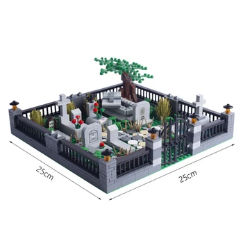 Хэллоуин MOC Строительные блоки Зомби Скелет Череп Некрополь Призрачные кирпичи Игрушки креативные подарки для детей Совместимы с LEGO
