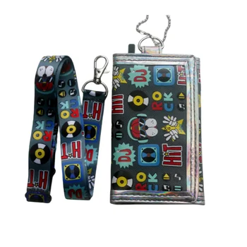 Детский кошелек, сумка для карточек на молнии с веревкой, мультяшный кошелек для детей 4-18 лет