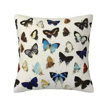 Разноцветные бабочки в сине-белой коллекции, Наволочка, украшение для наволочки, чехол для подушки, чехол для дома Оптом 40x40 см