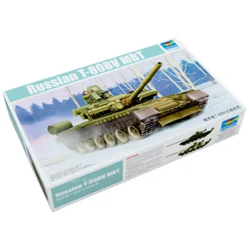 Трубач 05566 1/35 Русский Основной Боевой танк T-80 BV MBT, Военная Детская игрушка Ручной работы, Набор для сборки пластиковых моделей