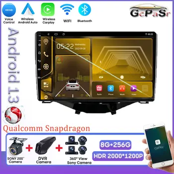 Android 13 Для Toyota Aygo Qualcomm Snapdragon GPS Навигация Bluetooth Автомобильный Мультимедийный Плеер Без 2din DVD Камера заднего Вида 8 Core 5G