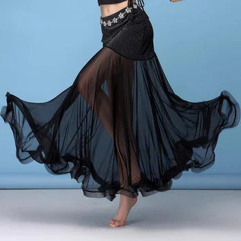 Костюм для танца живота для взрослых женщин, юбка для танца живота, Сетчатое длинное сексуальное платье с рыбьим хвостом, танцевальная одежда для выступлений