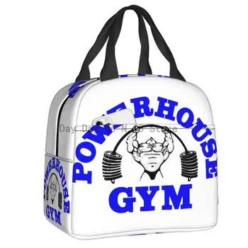 Логотип Powerhouse Gym Портативные ланч-боксы Женские водонепроницаемые для бодибилдинга, фитнеса, термоохладитель, сумка для ланча с изоляцией от продуктов