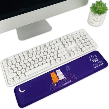 Подставка для запястий клавиатуры EXCO Memory Foam, 100% Эргономичная поддержка рук с клавиатурой и мышью, нескользящая резиновая основа для игрового ноутбука, офиса