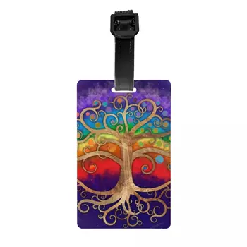 Багажные бирки Tree Of Life Golden Swirl и Rainbow для дорожного чемодана Viking Privacy Cover ID Label