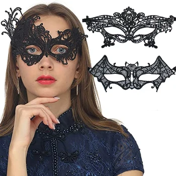 Полая кружевная маска для глаз на Хэллоуин, косплей и вечеринку, женские маски для глаз королевы с вырезом для танцев, маскарадный костюм для выпускного вечера