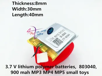 3,7 В, 900 мАч 803040 полимерный литий-ионный аккумулятор для GPS, mp3, mp4, mp5, dvd, bluetooth, модели игрушек