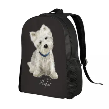 Рюкзак для ноутбука Westie West Highland White Terrier, женский мужской базовый рюкзак для книг, сумки для школьников, студентов колледжа