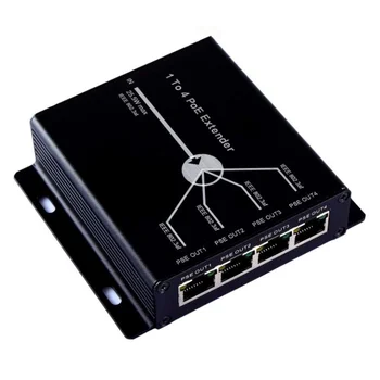 4-Портовый Удлинитель PoE IEEE802.3Af для IP-камеры Увеличивает Дальность передачи на 120 м с помощью портов локальной сети 10/100 Мбит/с, 4 Удлинителя POE