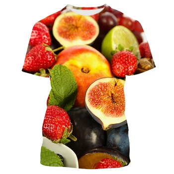 Летняя мужская мода, Повседневные футболки с изображением странных вкусных фруктов, Уличная одежда, Одежда Оверсайз, Забавные футболки Harajuku