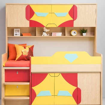 Маленький детский блок, энергосберегающее пространство, многофункциональный прикроватный шкаф, встроенная комбинированная кровать со столом, кровать для хранения