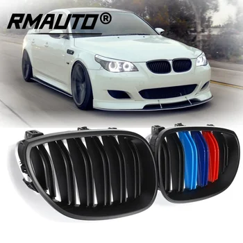 1 пара почечных решеток M-Color для переднего бампера автомобиля, гоночные решетки, глянцевый черный цвет для BMW E60 2003-2010, комплекты для укладки кузова автомобиля