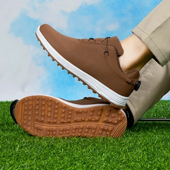 Обувь для гольфа для мужчин, Удобная обувь для гольфа для фитнеса на открытом воздухе, Противоскользящая обувь для гольфа для женщин, Быстро Зашнуровывающаяся обувь для гольфа для ходьбы