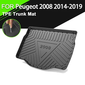 Коврик для заднего багажника автомобиля TPE, водонепроницаемые нескользящие резиновые аксессуары для грузового лайнера для Peugeot 2008 2014-2019