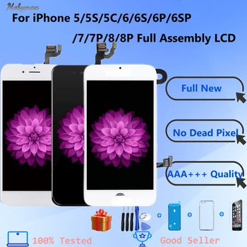 Для iPhone 5 5S 5C SE 2016 Замена Сенсорного Дигитайзера ЖК-экрана В Сборе Для iPhone 7 8 Установлена Кнопка Home Фронтальной камеры