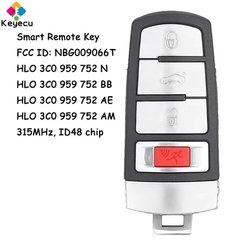 KEYECU Smart Remote Control Автомобильный Ключ С 3 + 1 4 Кнопками 315 МГц ID48 Чип для Volkswagen Passat CC 2006-2013 2014 Fob NBG009066T