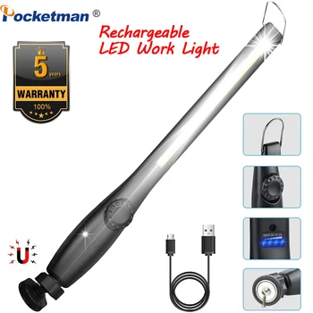 COB светодиодный рабочий светильник, USB перезаряжаемый инспекционный светильник, лампа для ремонта автомобилей, водонепроницаемый фонарик, магнитная рабочая лампа, фонарик