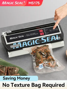 Вакуумная упаковочная машина MAGIC SEAL MS175 для пищевых пластиковых пакетов, Герметик, машина для запайки майларовых пакетов, Кухонный упаковщик, Автоматическая Инструкция