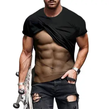 Мужская футболка Muscle Male Mold Print 3dT, Футболка, Летняя Забавная Модная Рубашка С Коротким рукавом, Уличная Повседневная Свободная футболка