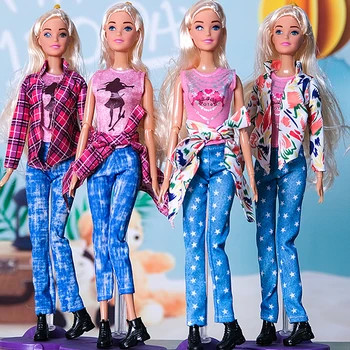 Игрушки Кукольная Блузка Для Куклы Барби 30 см, Комплекты Одежды Для Куклы Барби, Джинсовые Брюки