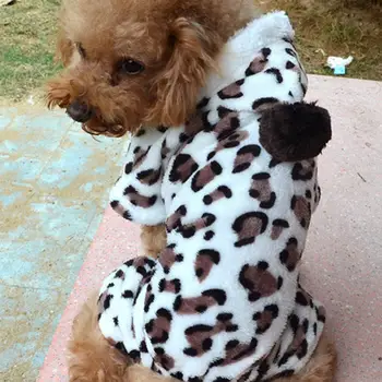 Стильная одежда для собак, не мнущаяся, облегающая на ощупь толстовка для щенков с леопардовым принтом, одежда для домашних животных.
