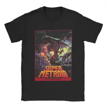 Футболка Super Metroid, мужские хлопковые винтажные футболки с круглым вырезом, игровые футболки, Топы с коротким рукавом, классика