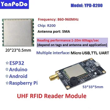 Yanpodo UHF RFID Модуль 860-960 МГц TTL UART Micro USB Interfance 1 Порт RFID Считыватель UHF Модуль Для Arduino Raspberry Встроенный