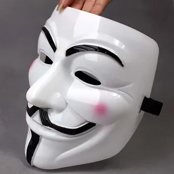 Маска для лица на Хэллоуин, 1 шт., черно-белая V для хакеров Vendetta, маска Cos для косплея на Хэллоуин, маски для вечеринок, сделанные своими руками, аниме, анонимные головные уборы