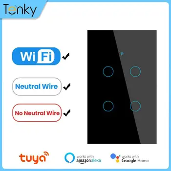 Tuya WiFi US Smart Light Switch Беспроводной умный выключатель, сенсорная панель управления приложением Tuya Smart Life Поддержка Alexa Google Home