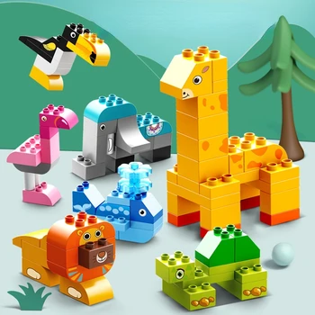 Совместим со строительными блоками Lego Animal Классическая городская креативная развивающая игрушка Крупногабаритные кирпичи Рождественский подарок для детей