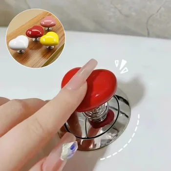 Прижимная кнопка для унитаза в форме сердца, кнопка для унитаза, кнопка для унитаза, кнопки для резервуара для воды в ванной, Кнопочный выключатель, Декор для ванной, Защита для ногтей