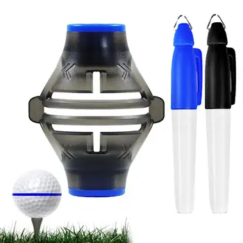 Высокоточный трафарет для мяча для гольфа, 360-градусный Тройной 3-линейный маркер, инструмент для разметки линии мяча для гольфа, инструмент для выравнивания и идентификации мяча для гольфа