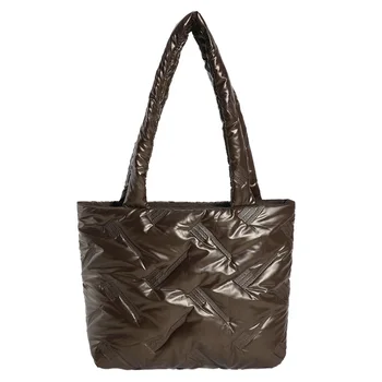 Зимняя новая сумка через плечо, женская сумка Lingge, модная хлопковая женская сумка-тоут, сумка через плечо большой емкости