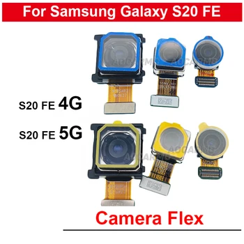 Оригинальная Фронтальная Камера Для Samsung Galaxy S20 FE 4G S20fe 5G Задний Телеобъектив + Широкая Задняя Основная Камера Гибкий Кабель Запасные Части