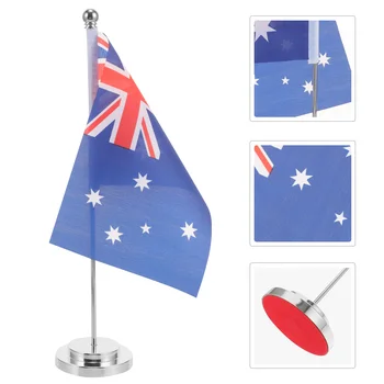 1 Комплект Настольного Флага Декор Настольный Флаг Орнамент Австралийский Флаг с Подставкой Настольный Флаг для DIY
