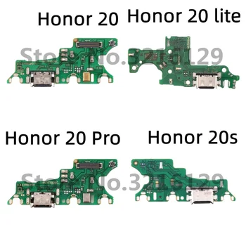 USB Порт Для Зарядки Док-станция Зарядное Устройство Штекер Соединительная Плата Гибкий Кабель С МИКРОФОНОМ Для Huawei Honor 20 20s 30 30s Lite 50 50se Pro 60 60se