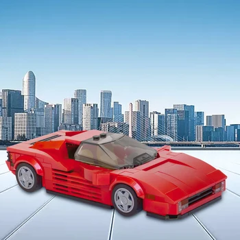 MOC 57875 Ferraried Testarossa Bricks Super Car Техническая симуляция Roadsters Модель спортивного автомобиля Строительный блок Игрушки Подарок