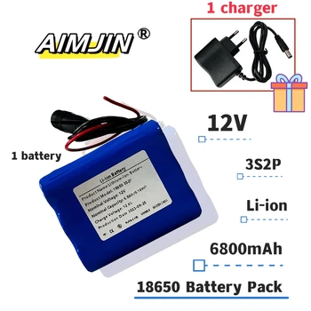 Литий-ионный аккумулятор 12V 6800mAh 18650 3S2P 12,6 В + зарядное устройство