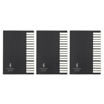 Записная Книжка с Музыкальными Нотами из 3X Пяти Строк Музыкальная вкладка Staff Stave Notebook