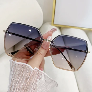 Luxury Sunglasse for Women 2023 Oversized Rimless Fashion Glasses Square Vintage Shades Солнцезащитные Очки Для Мужчин Sunglasse