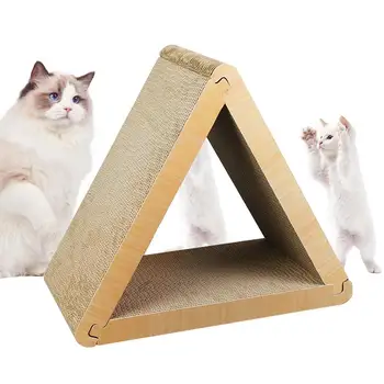 Коврик для царапин Кошка, треугольный гофрированный картон с 6 сторонами, принадлежности для игр с домашними животными, развлечения для игровой комнаты, гостиной