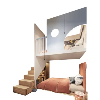 Кровать-домик на дереве, изготовленная на заказ детская двухъярусная кровать whole house, кровать для мальчика, современная простая двухъярусная кровать