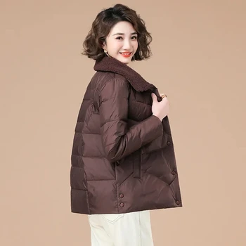 Куртка Mother Winter 2022 Новые Свободные Легкие Короткие женские парки, женское теплое пальто с хлопковой подкладкой, повседневные стеганые куртки из овечьей шерсти