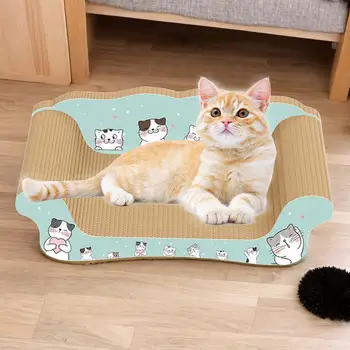 Доска-когтеточка для кошек Гнездо-кровать Прочный Мебельный протектор Коврик-когтеточка для кошек Гофрированная бумага для игр и отдыха домашних кошек